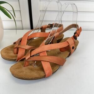 Bussola‎ Maynila Flip Flop Sandals Orange Shimmer Strappy Shoe EU 38 US 7-7.5